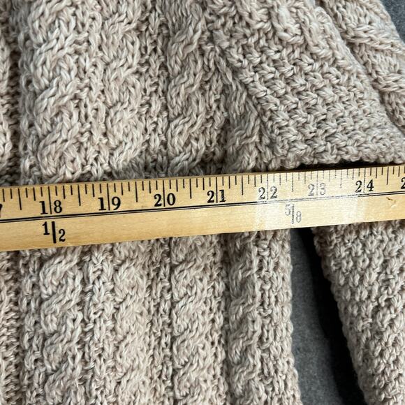 Aran Draft Merino Wool Button Front Sweater Cardigan Size Large Parsnip - Picture 10 of 12